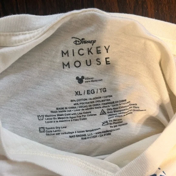 Disney Cream Crop Top with Red, Blue, and White Mickey Mouse Design - Picture 2 of 2